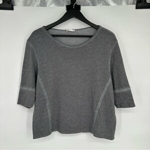 Helmut Lang Gray 3/4 Sleeve Top Medium